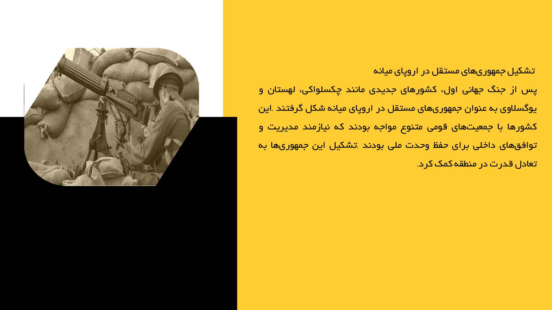 پاورپوینت در مورد شکل‌گیری کشورهای جدید پس از جنگ جهانی اول 